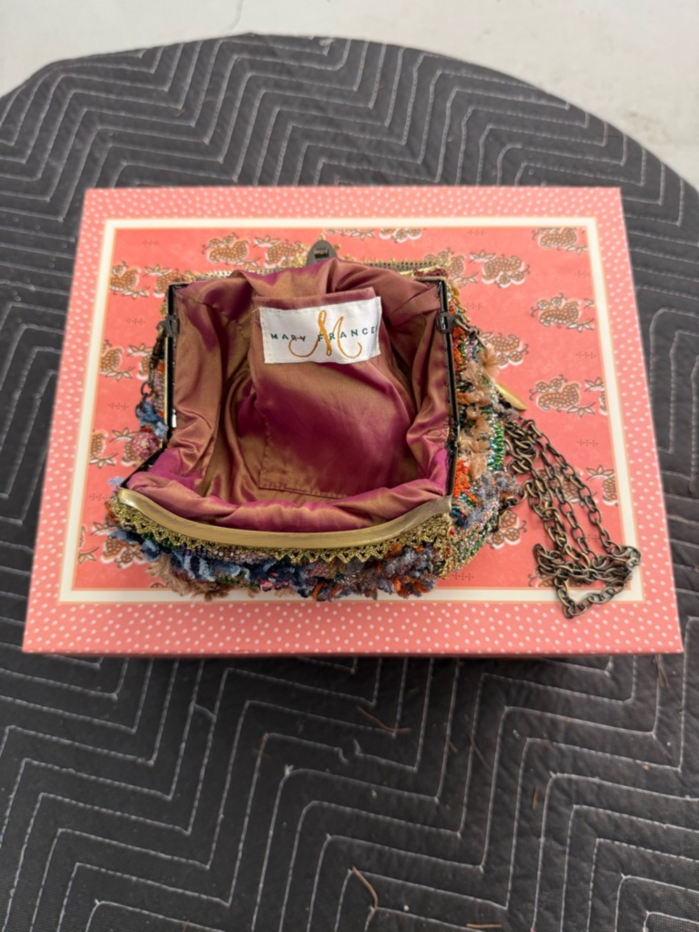 Mary Frances Multicolor Beaded Floral Wristlet with Gold Accents - Picture 2 of 2